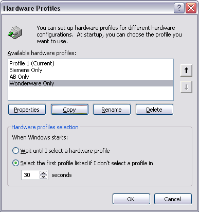Hardware profiles